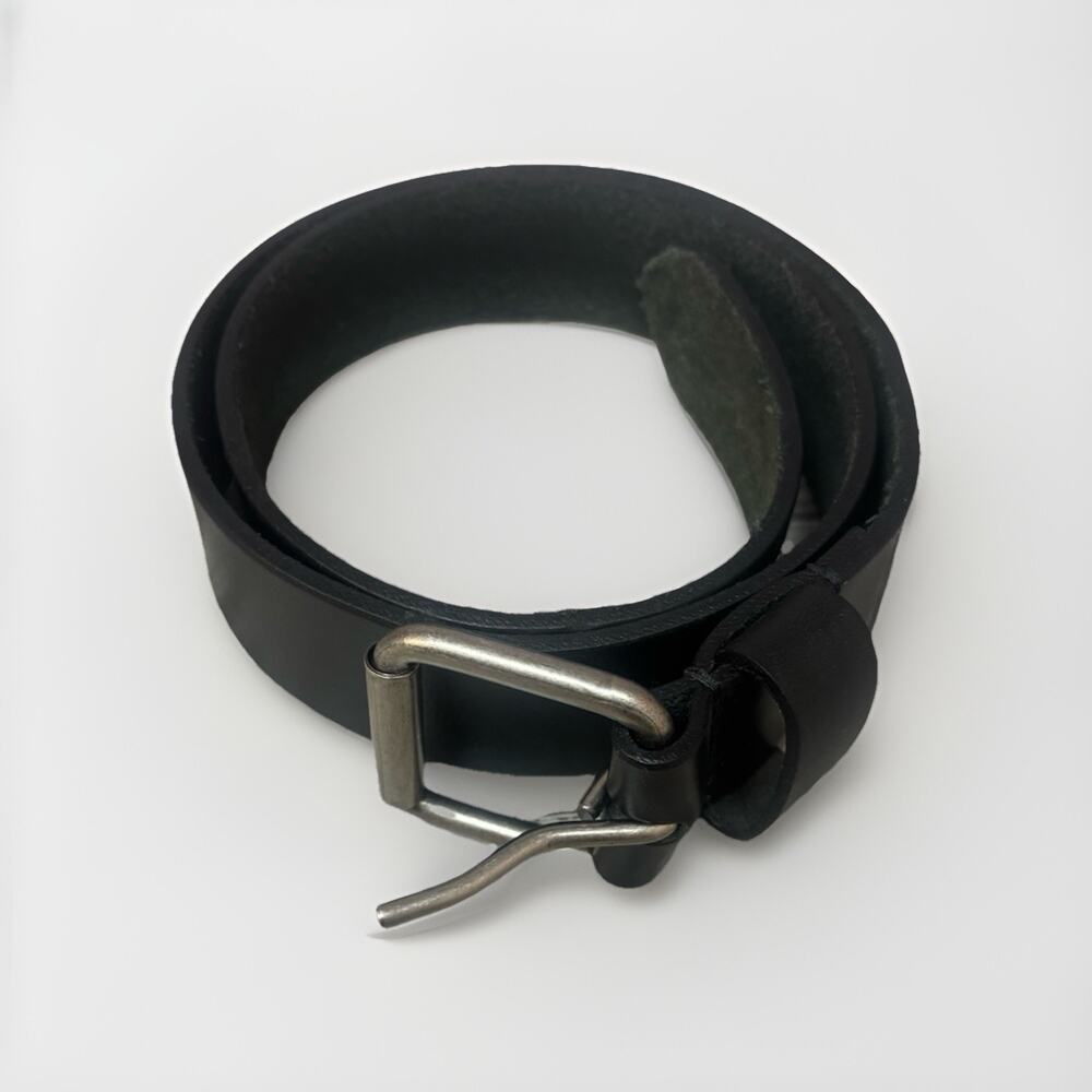 Florsheim Men’s Genuine Leather Belt Size 36 Black Silver Buckle Classic